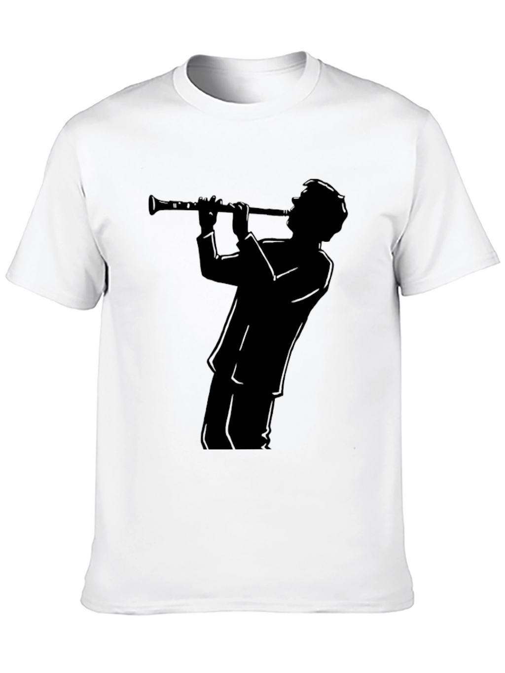 Clarinet Player Silhouette Black T-Shirt