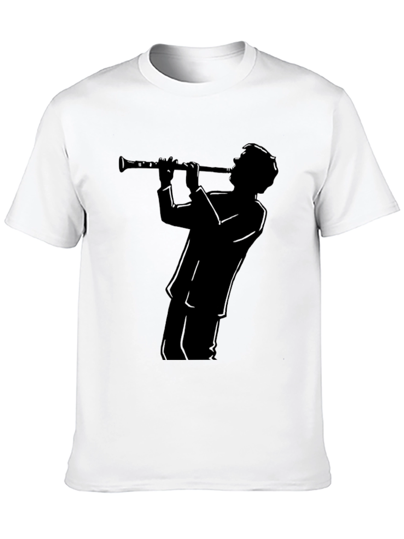 Clarinet Player Silhouette Black T-Shirt