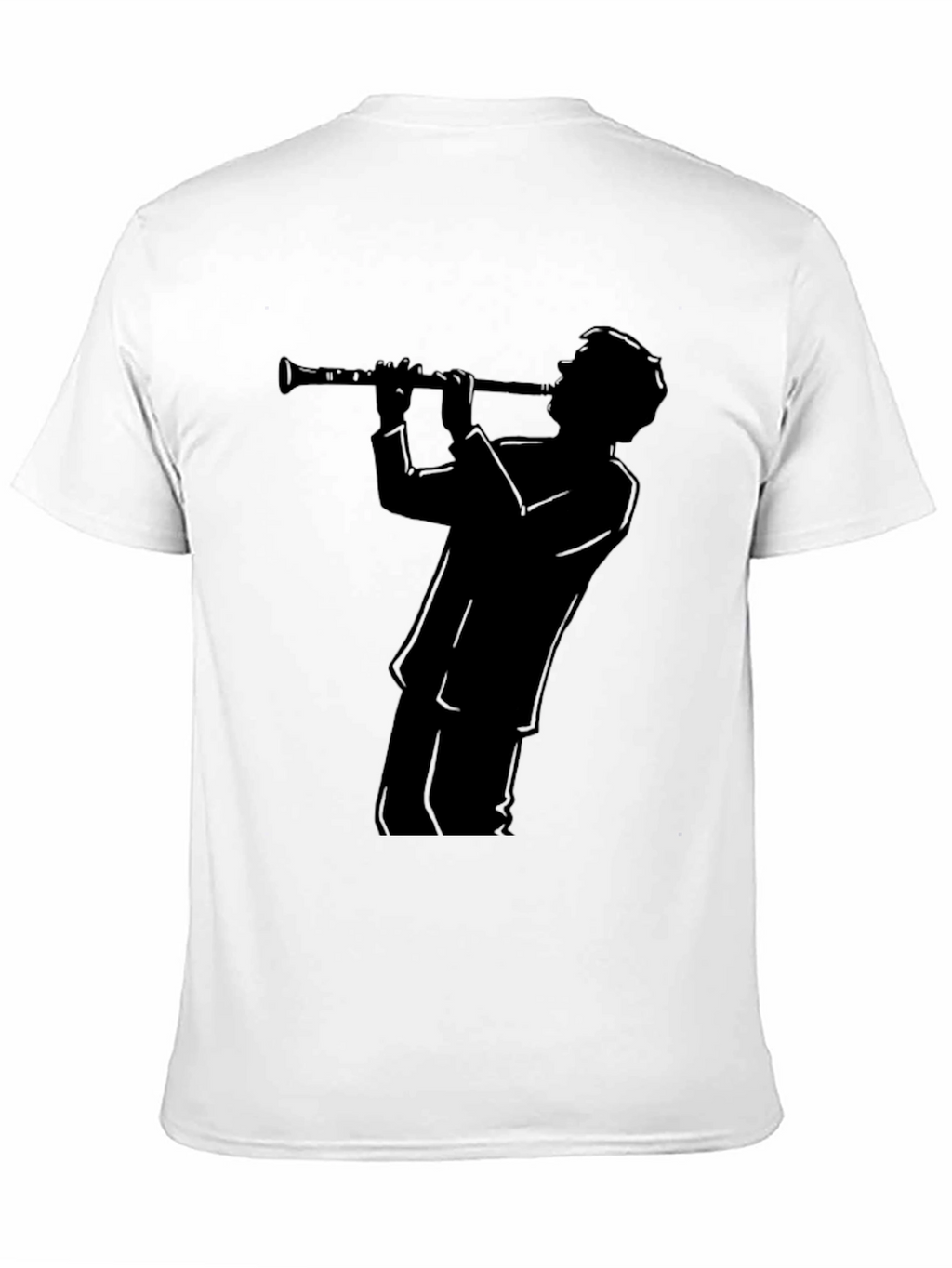 Clarinet Player Silhouette Black T-Shirt