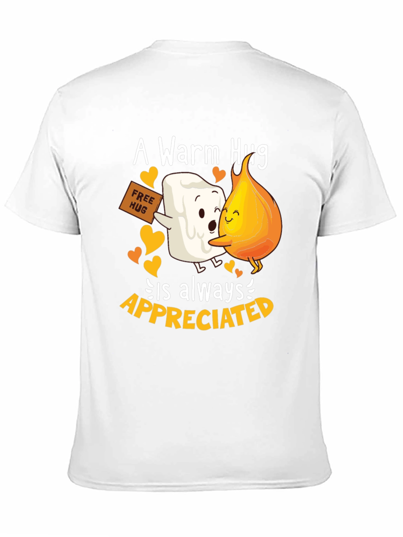 Warm Hug T-Shirt: Marshmallow and Flame Design