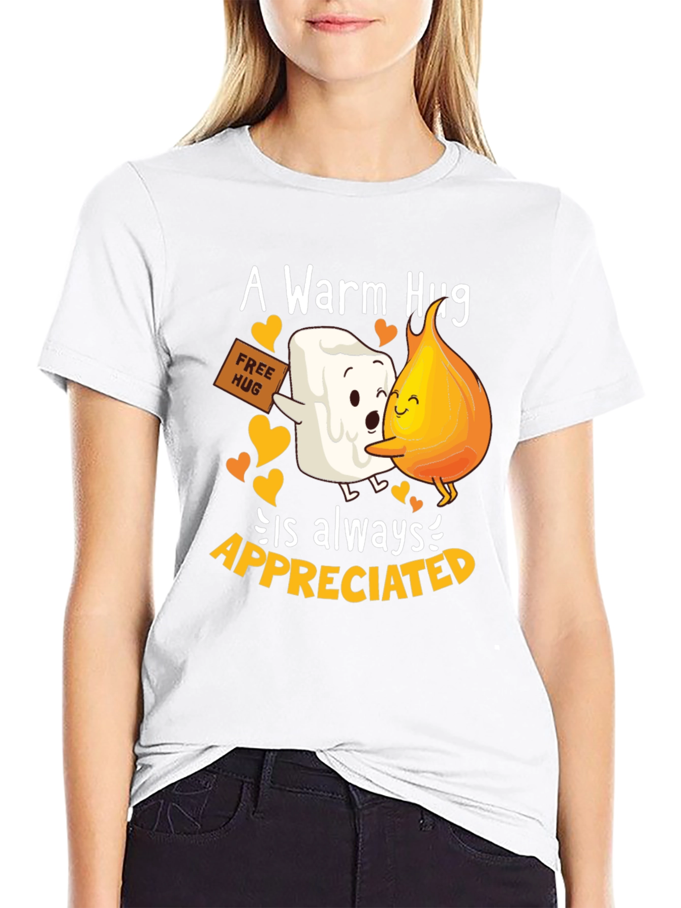 Warm Hug T-Shirt: Marshmallow and Flame Design