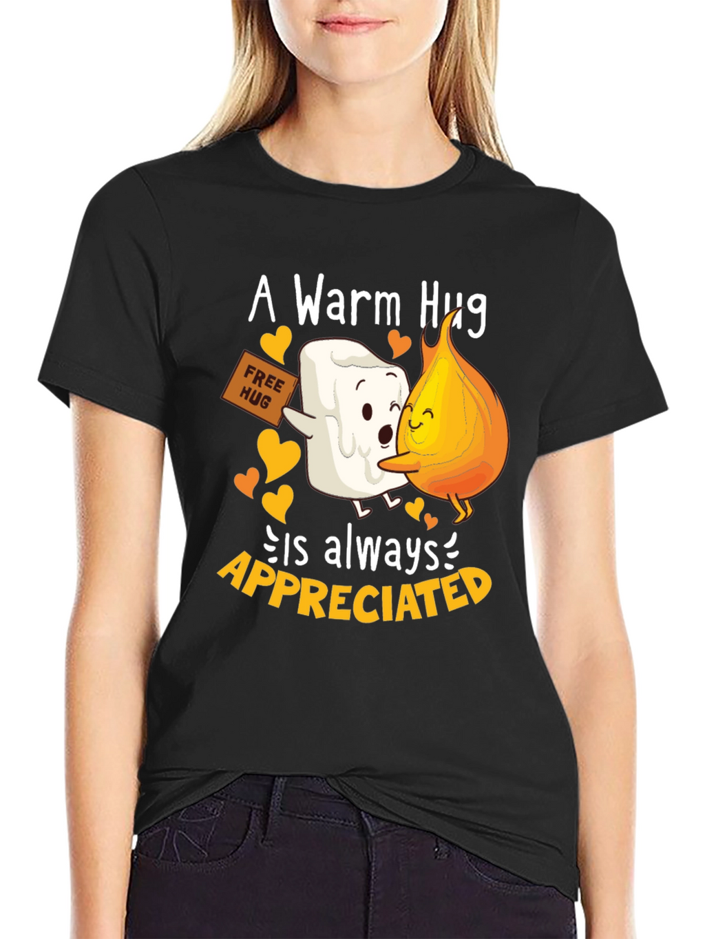 Warm Hug T-Shirt: Marshmallow and Flame Design