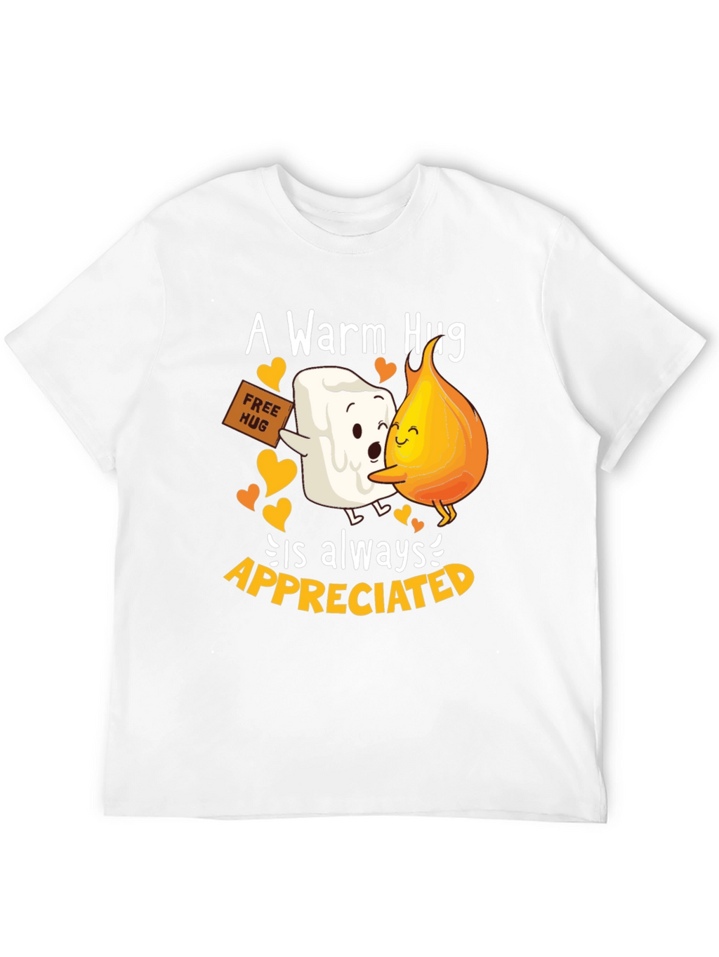 Warm Hug T-Shirt: Marshmallow and Flame Design
