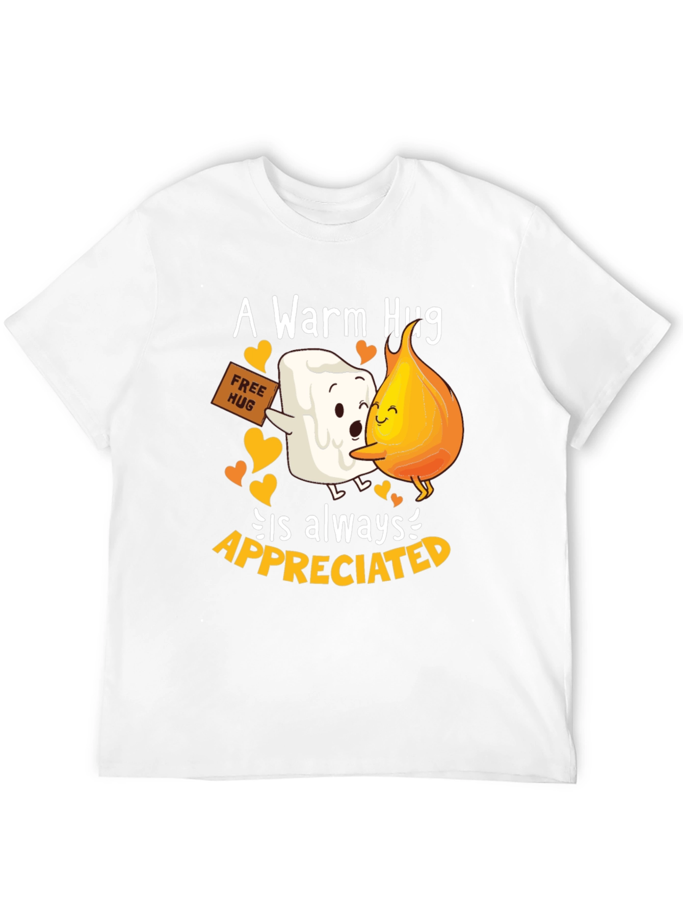 Warm Hug T-Shirt: Marshmallow and Flame Design