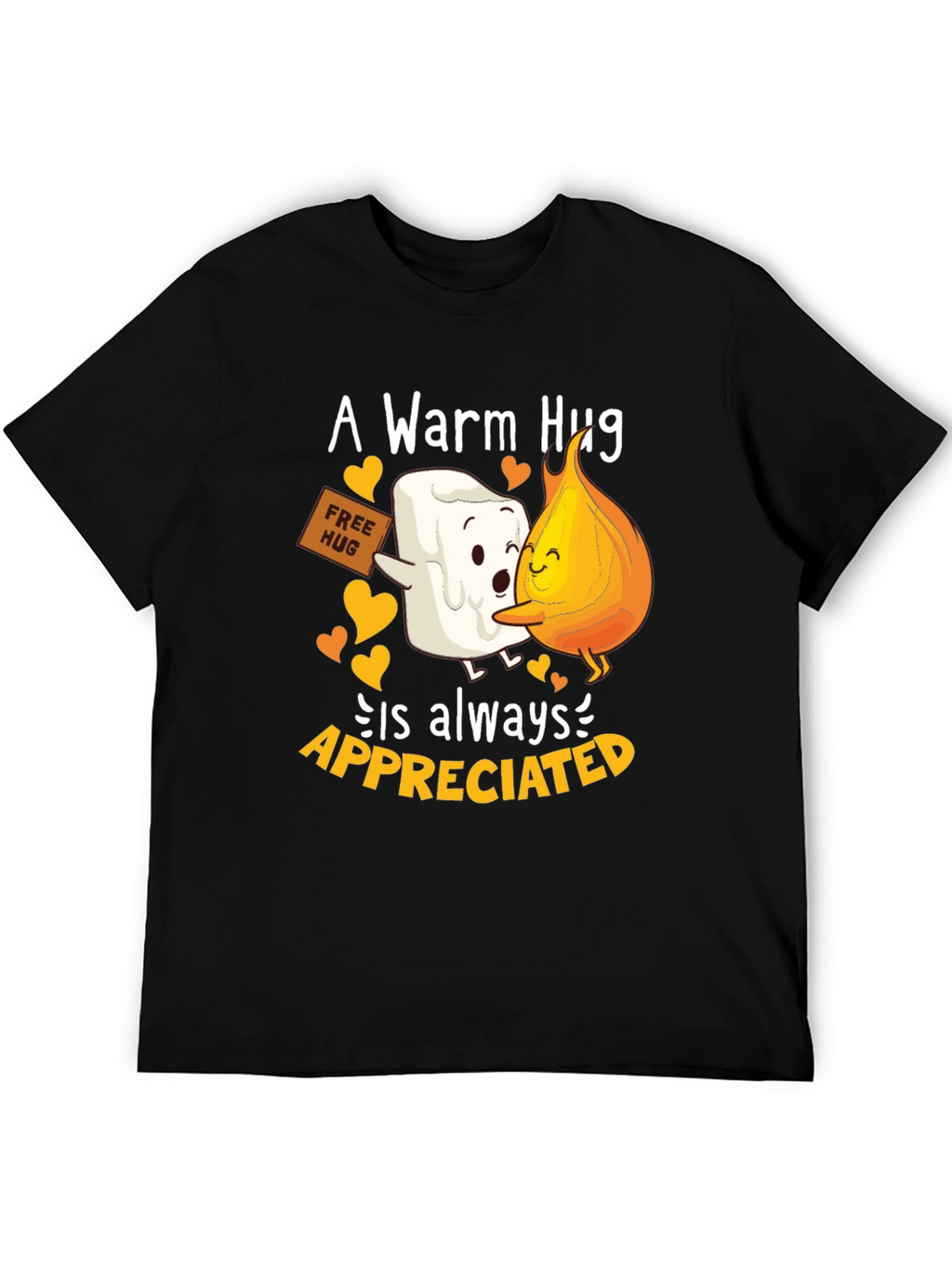 Warm Hug T-Shirt: Marshmallow and Flame Design