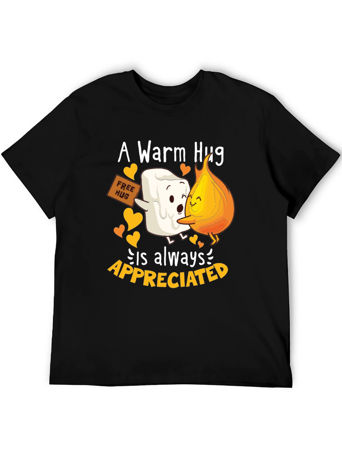 Warm Hug T-Shirt: Marshmallow and Flame Design