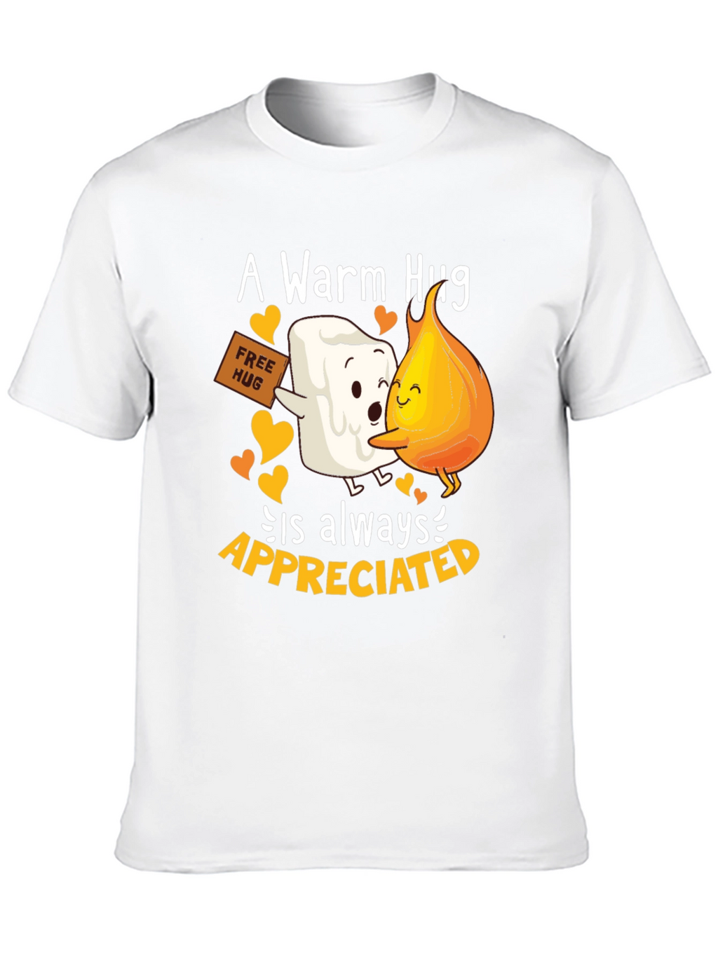 Warm Hug T-Shirt: Marshmallow and Flame Design