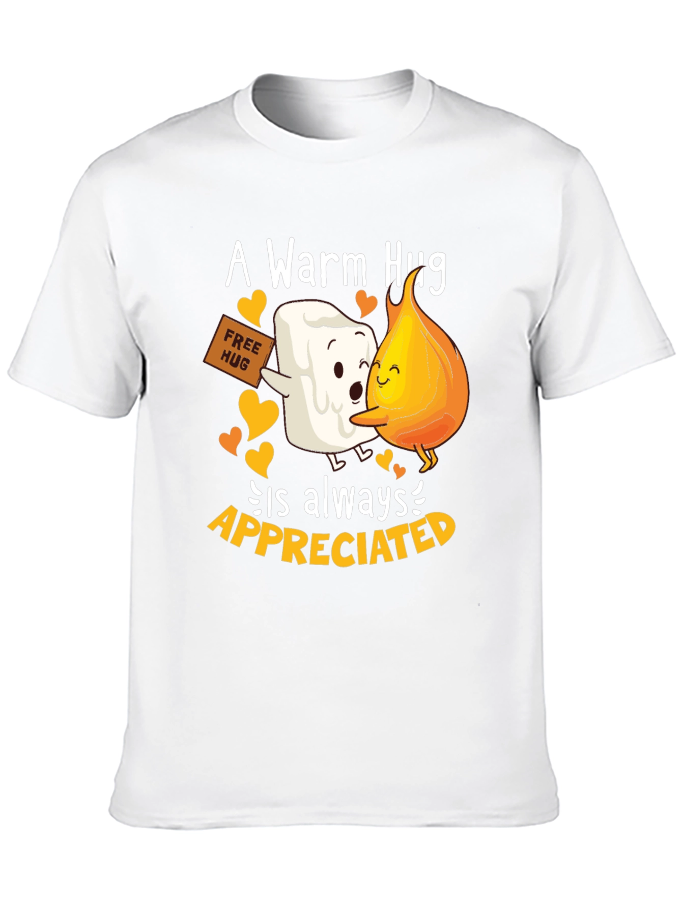 Warm Hug T-Shirt: Marshmallow and Flame Design