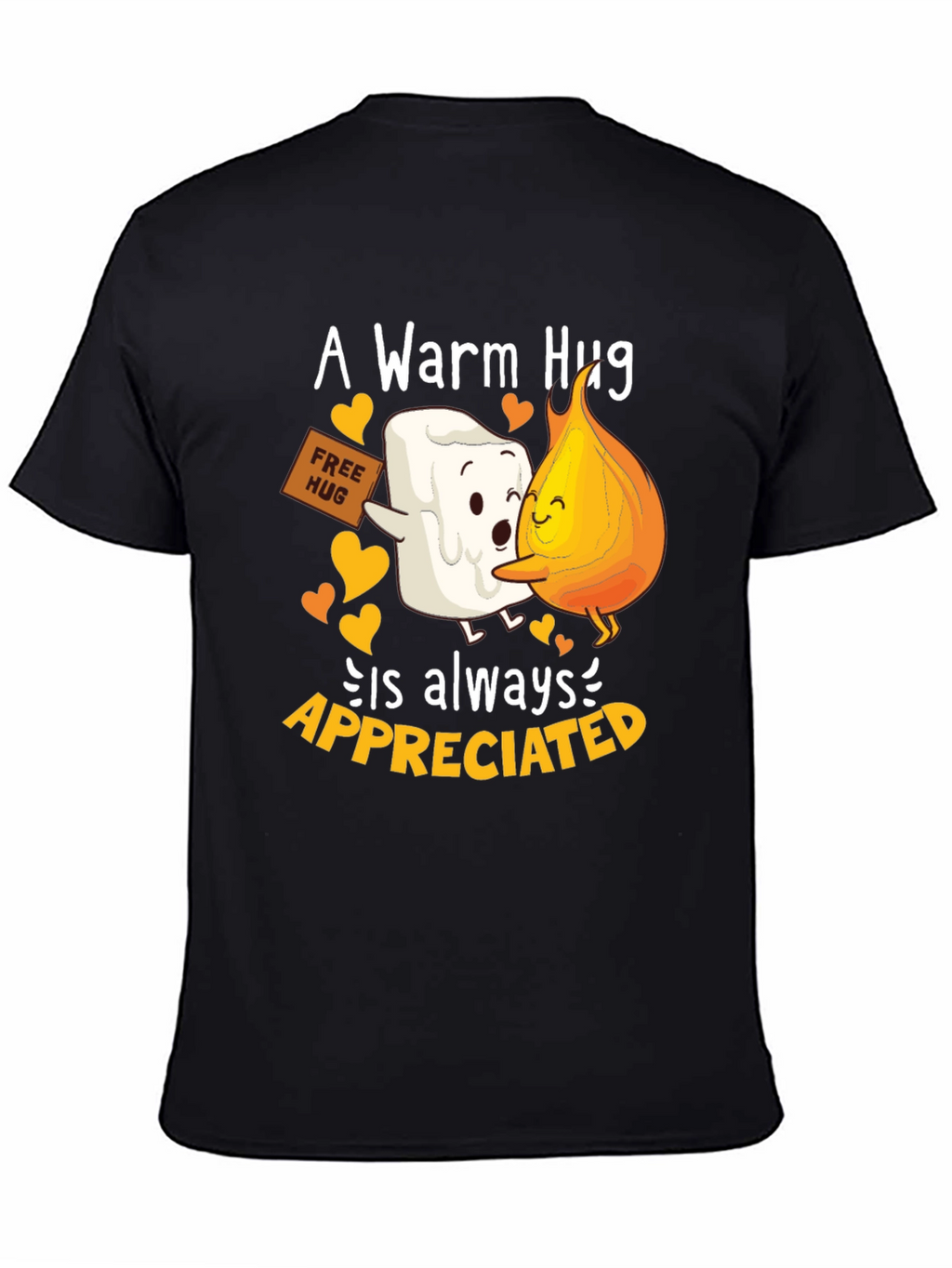 Warm Hug T-Shirt: Marshmallow and Flame Design