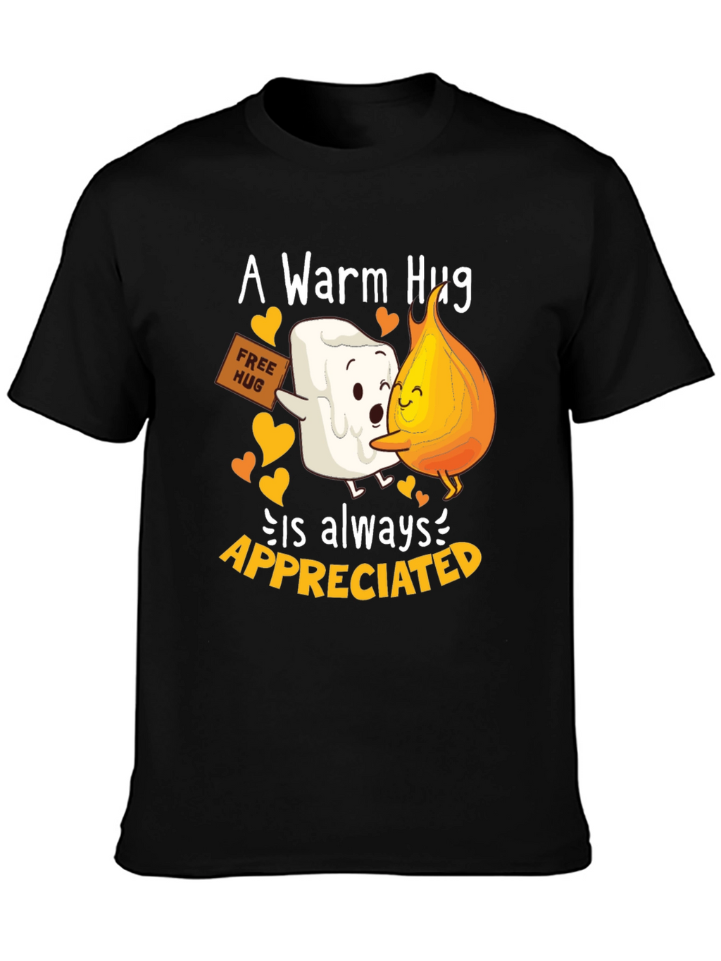 Warm Hug T-Shirt: Marshmallow and Flame Design