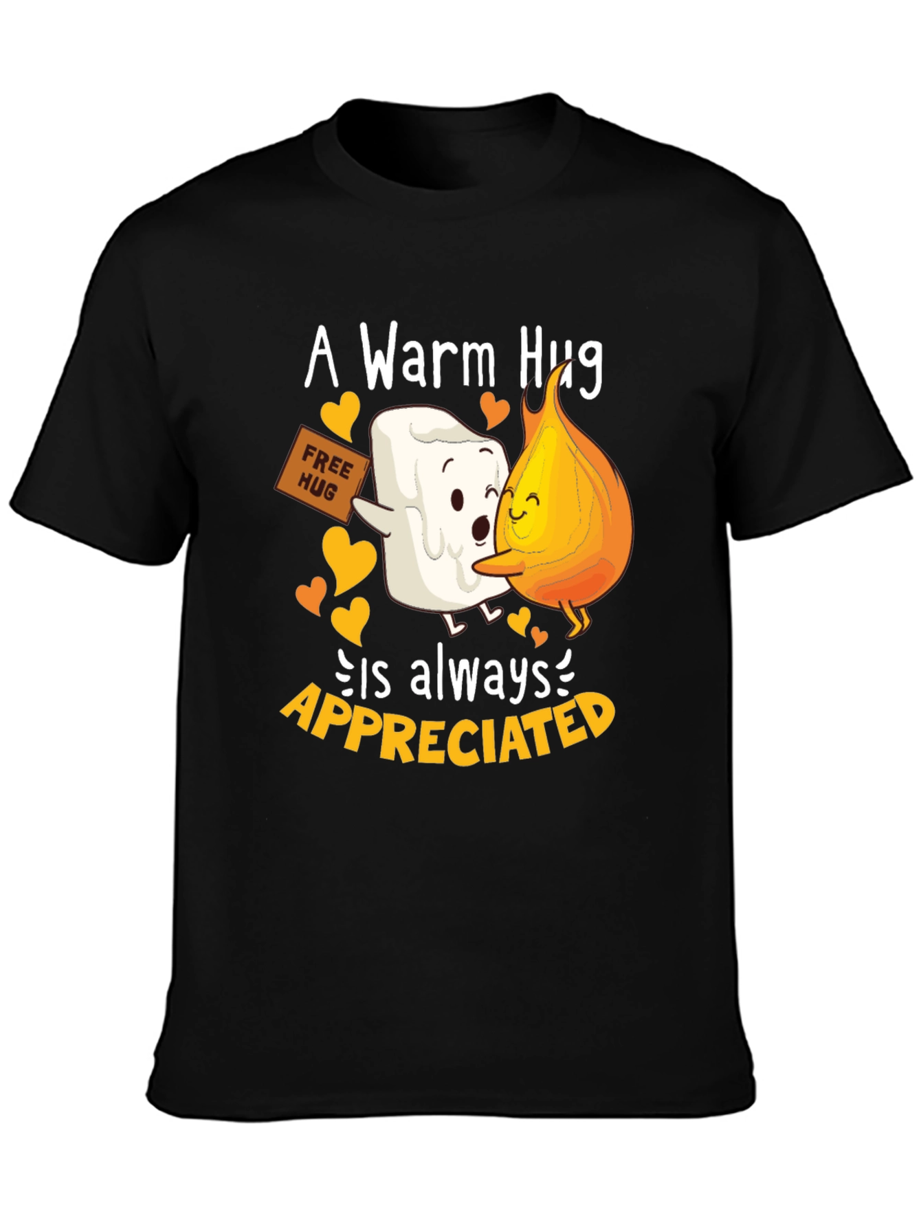 Warm Hug T-Shirt: Marshmallow and Flame Design