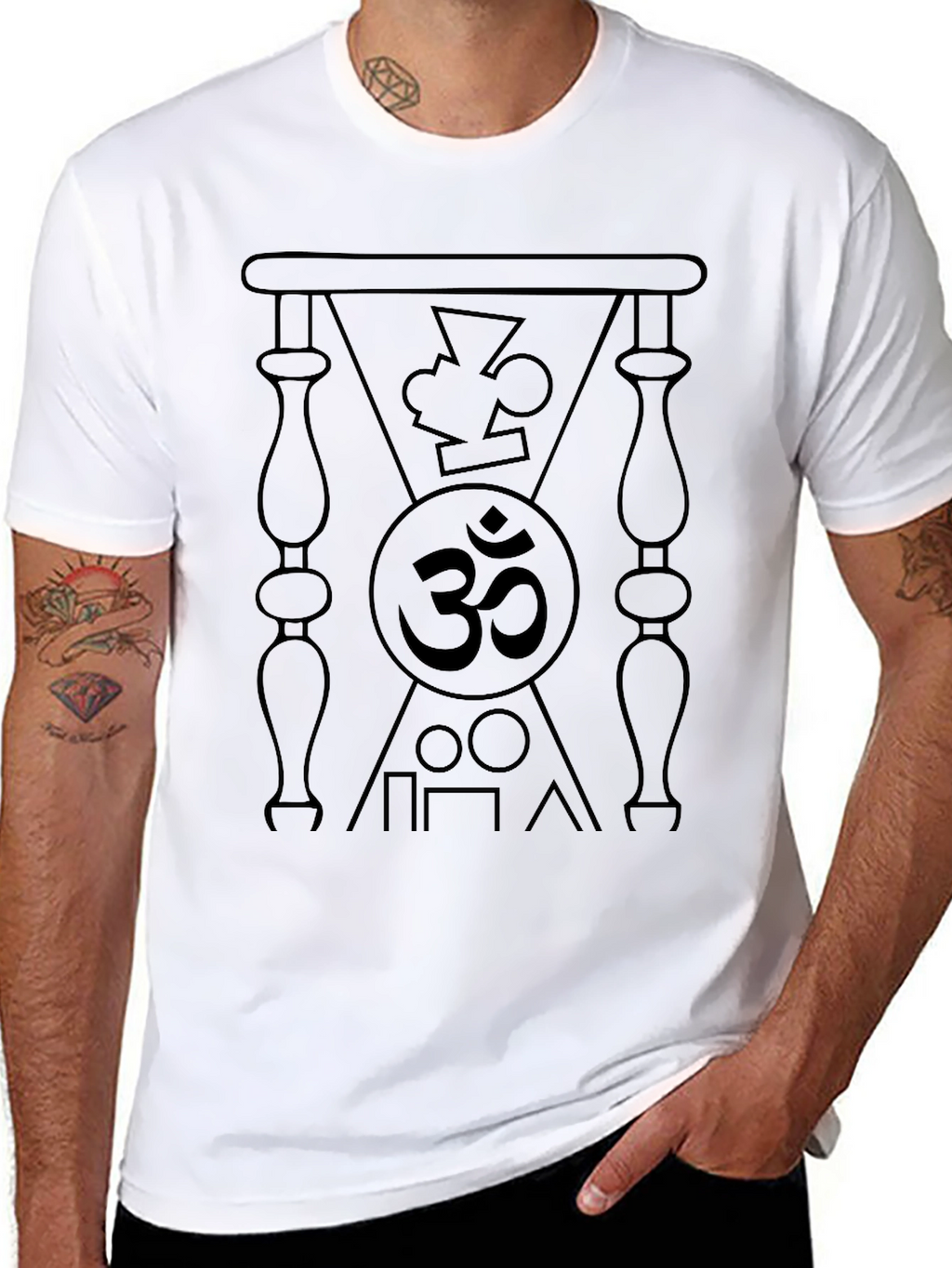 Om Symbol Graphic Tee - Spiritual Black T-Shirt