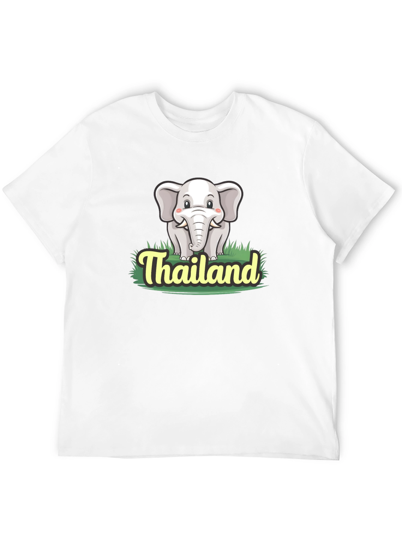 Thailand Elephant Graphic Tee - Black Cotton T-Shirt