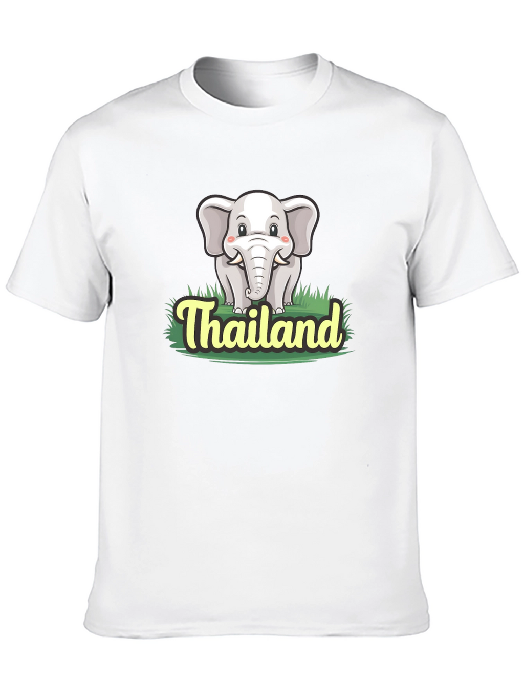 Thailand Elephant Graphic Tee - Black Cotton T-Shirt