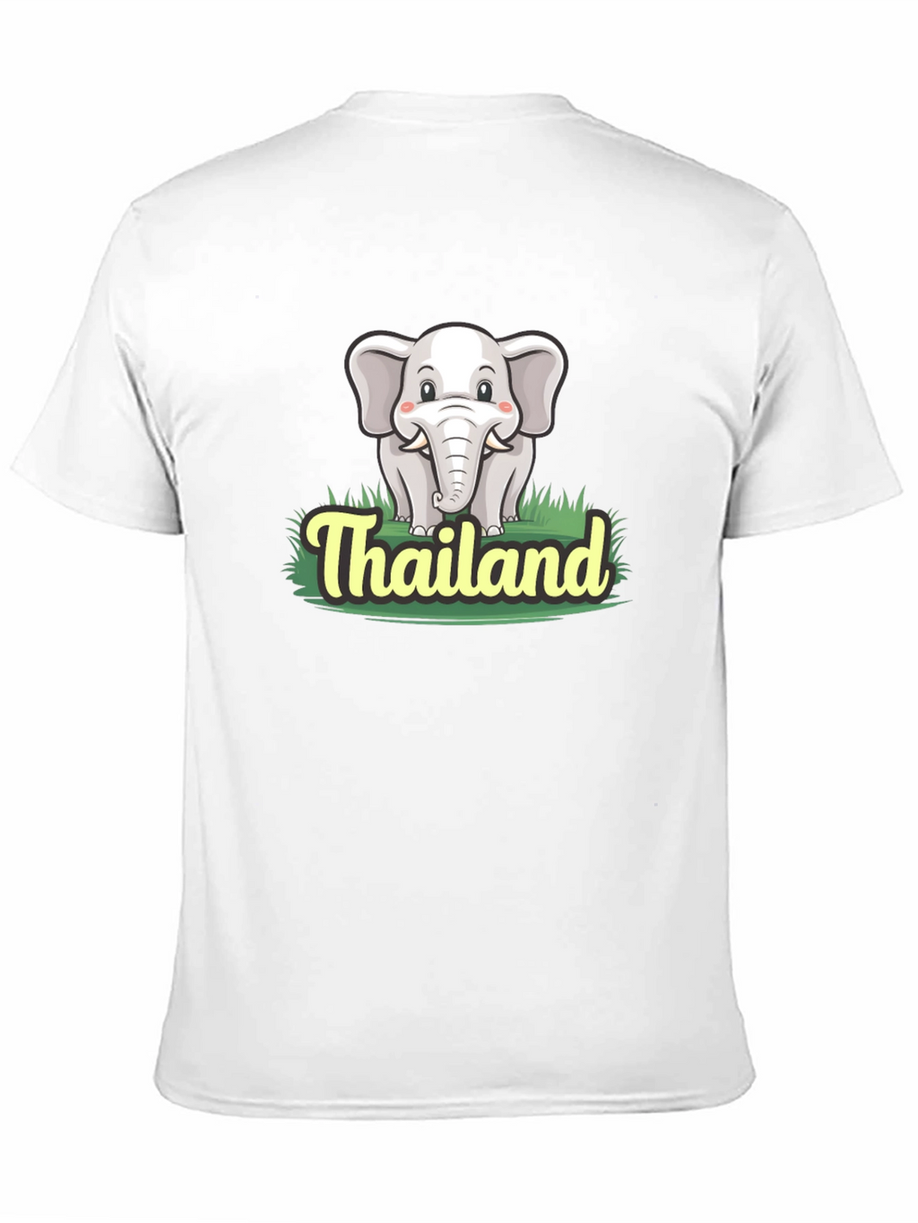 Thailand Elephant Graphic Tee - Black Cotton T-Shirt