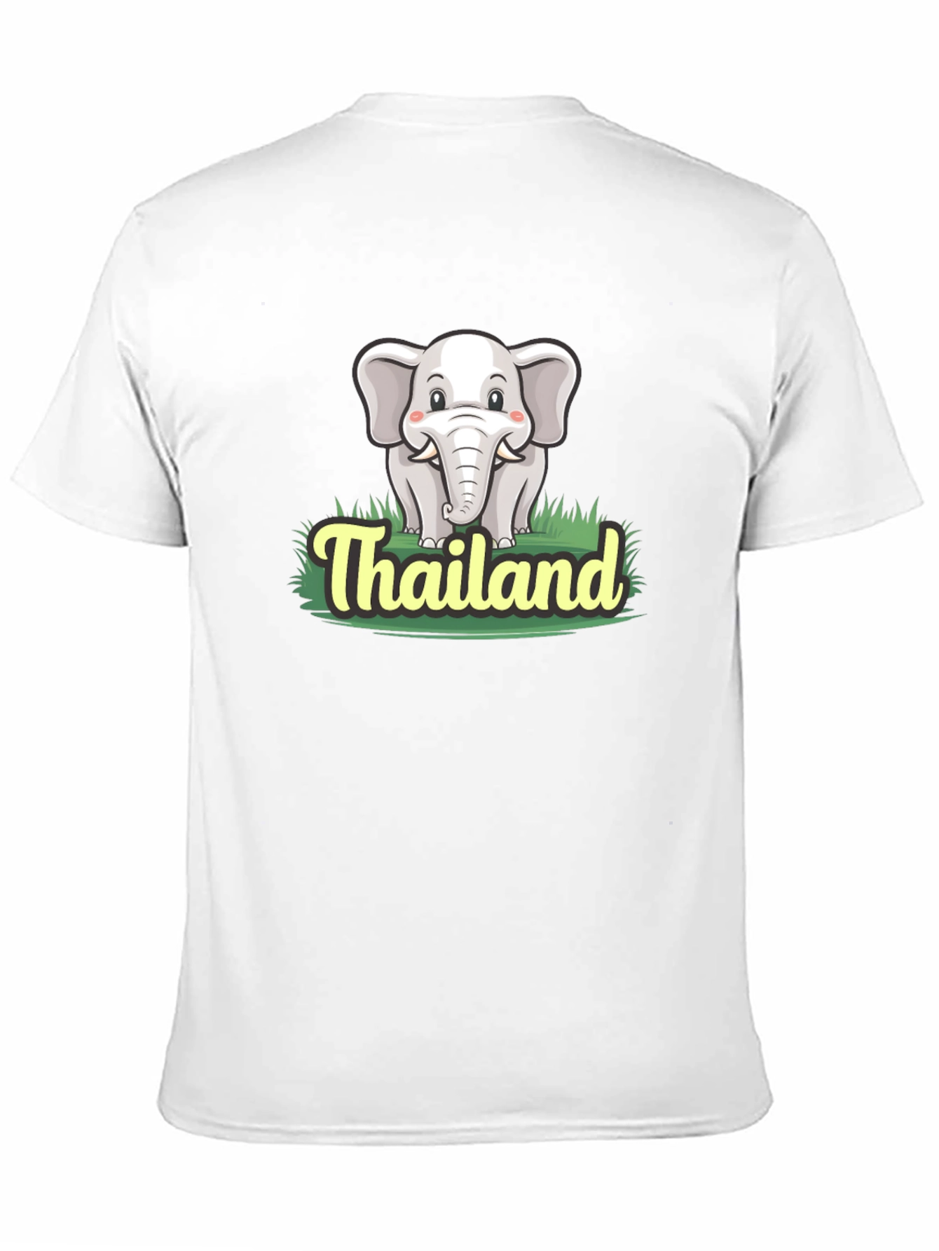 Thailand Elephant Graphic Tee - Black Cotton T-Shirt