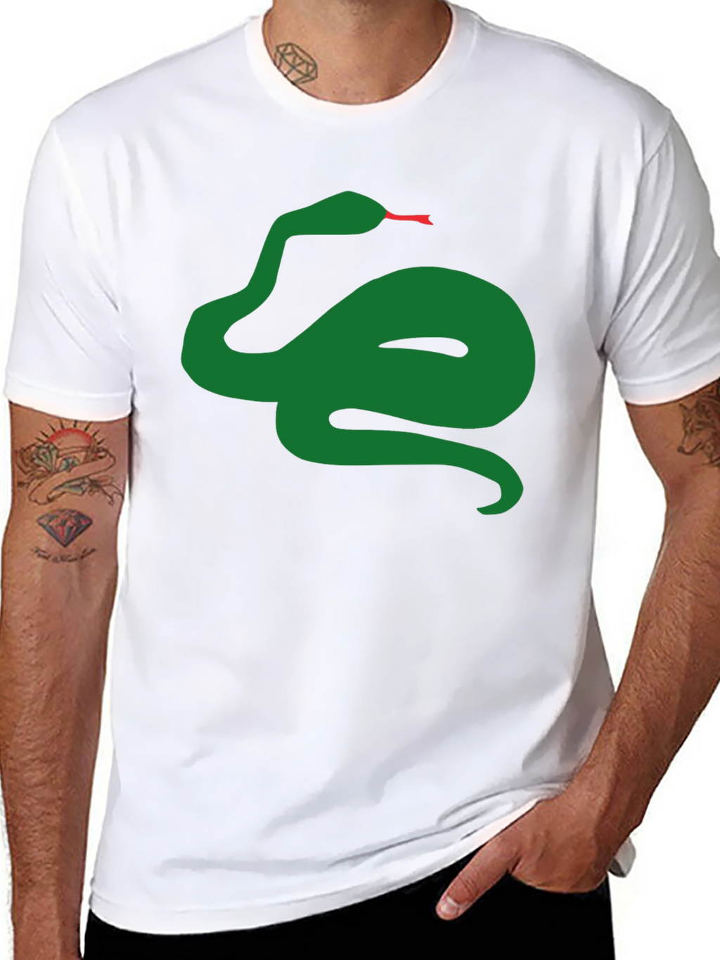 Green Snake Graphic Tee - Mens Black T-Shirt