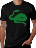 Green Snake Graphic Tee - Mens Black T-Shirt