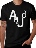 Trendy Black T-Shirt with White Letter Design