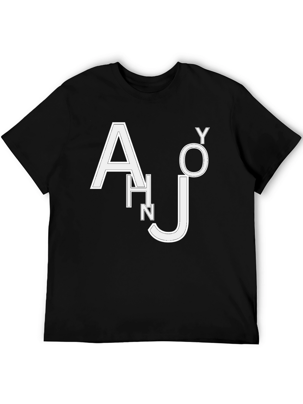 Trendy Black T-Shirt with White Letter Design