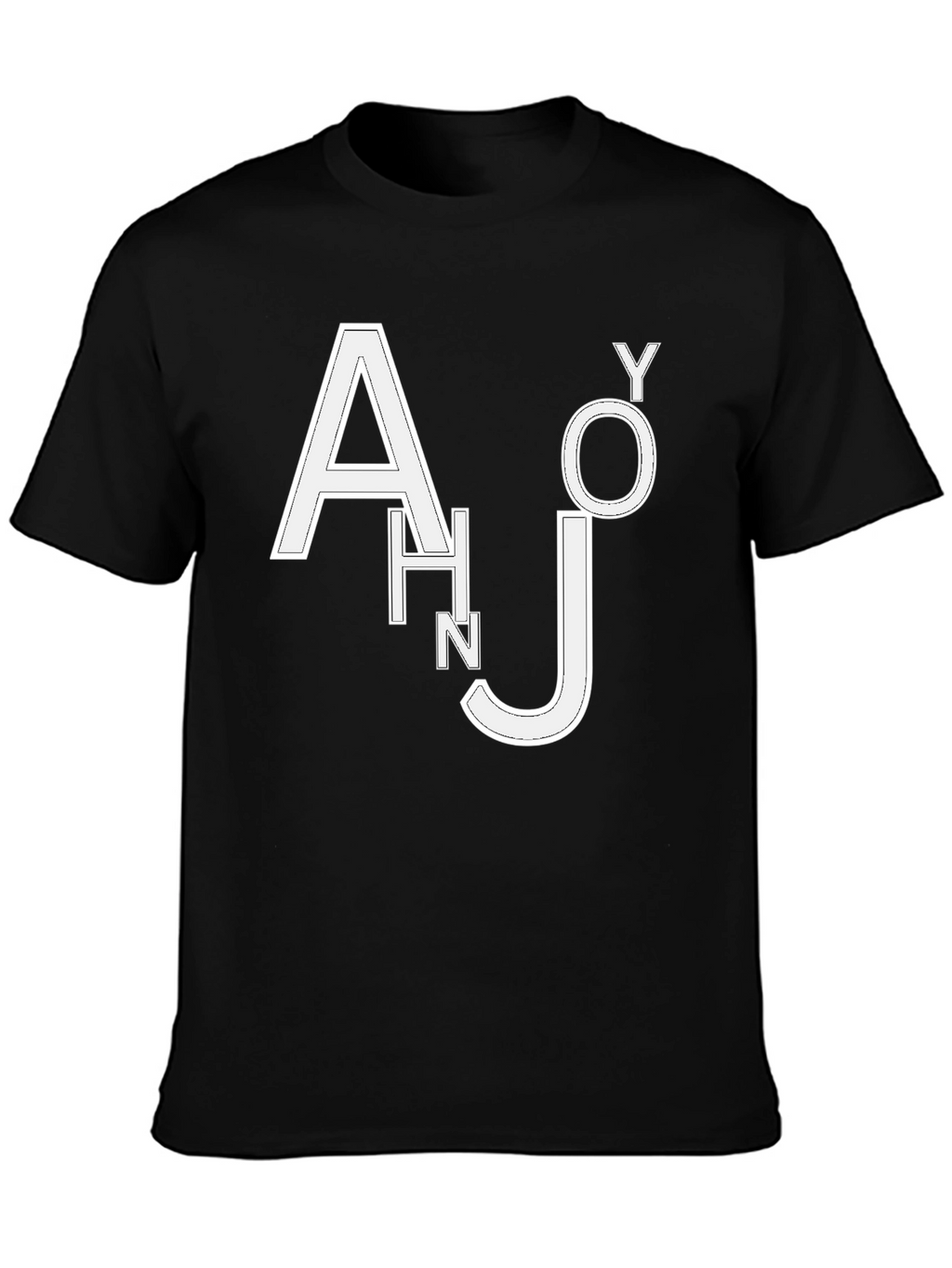 Trendy Black T-Shirt with White Letter Design