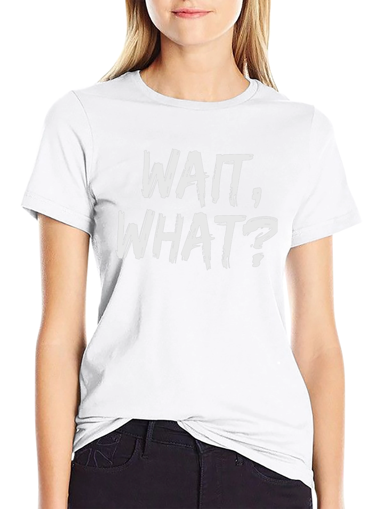 Wait What? Graphic Print Black T-Shirt