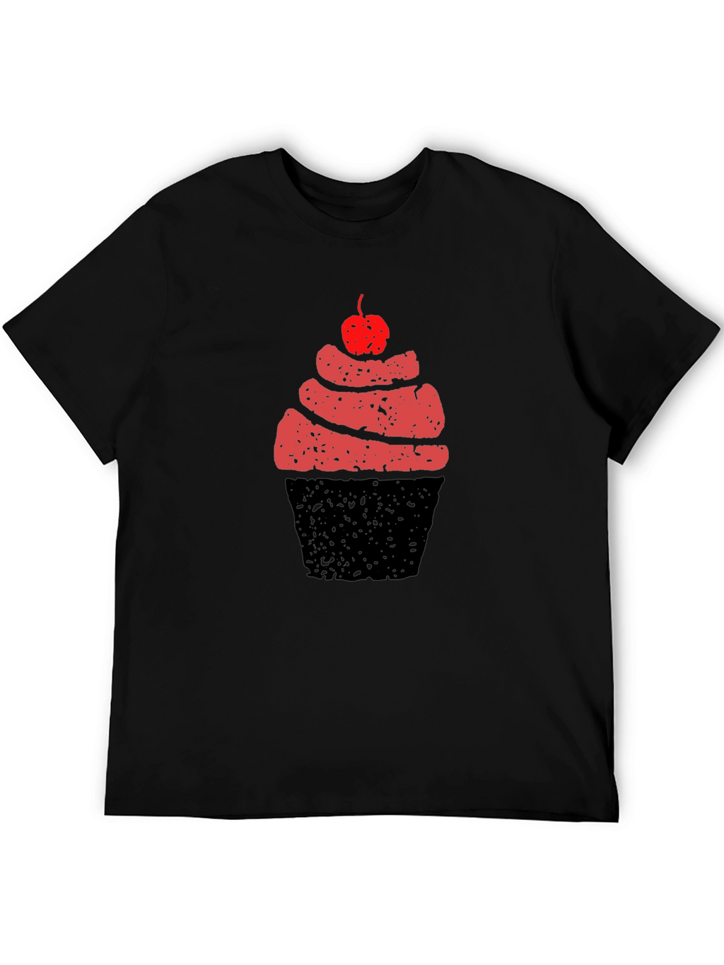 Cupcake Graphic Tee - Black Cotton T-Shirt