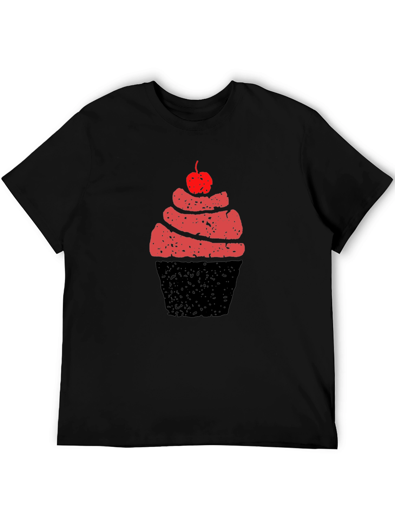 Cupcake Graphic Tee - Black Cotton T-Shirt