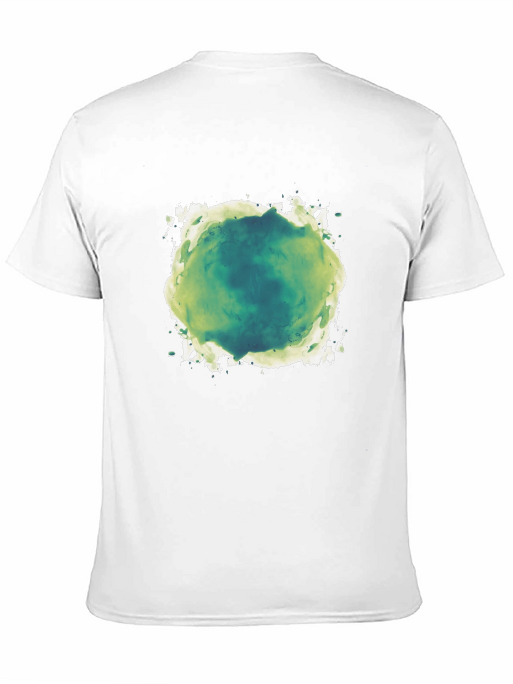 Abstract Green & White Graphic Print Black T-Shirt