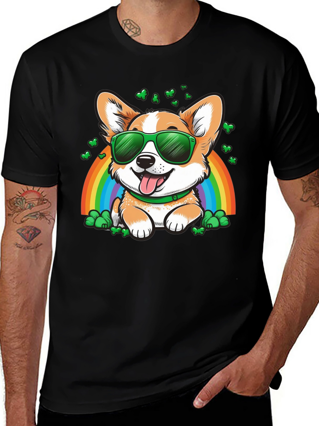 Corgi Rainbow St. Patricks Day T-Shirt