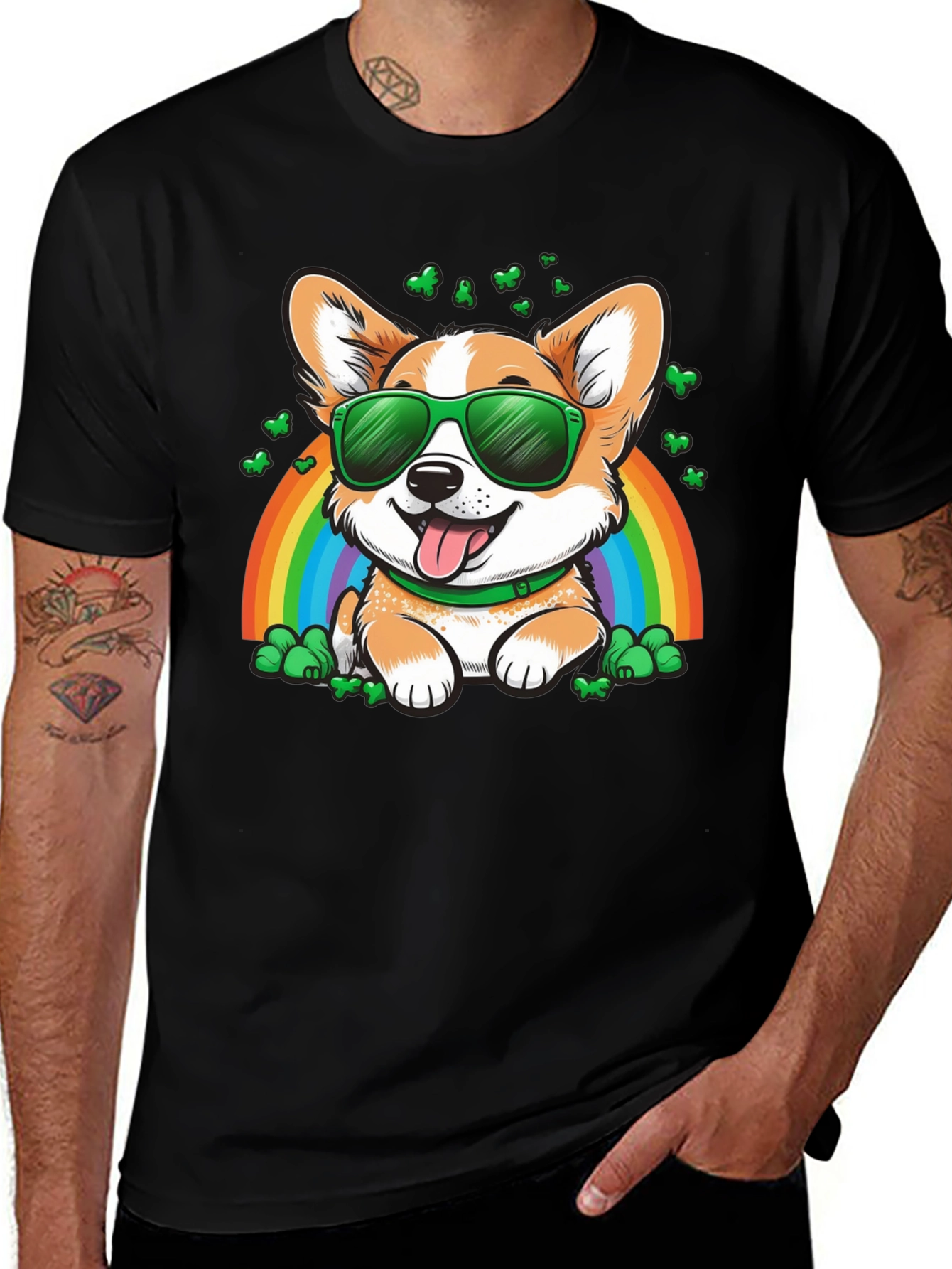 Corgi Rainbow St. Patricks Day T-Shirt