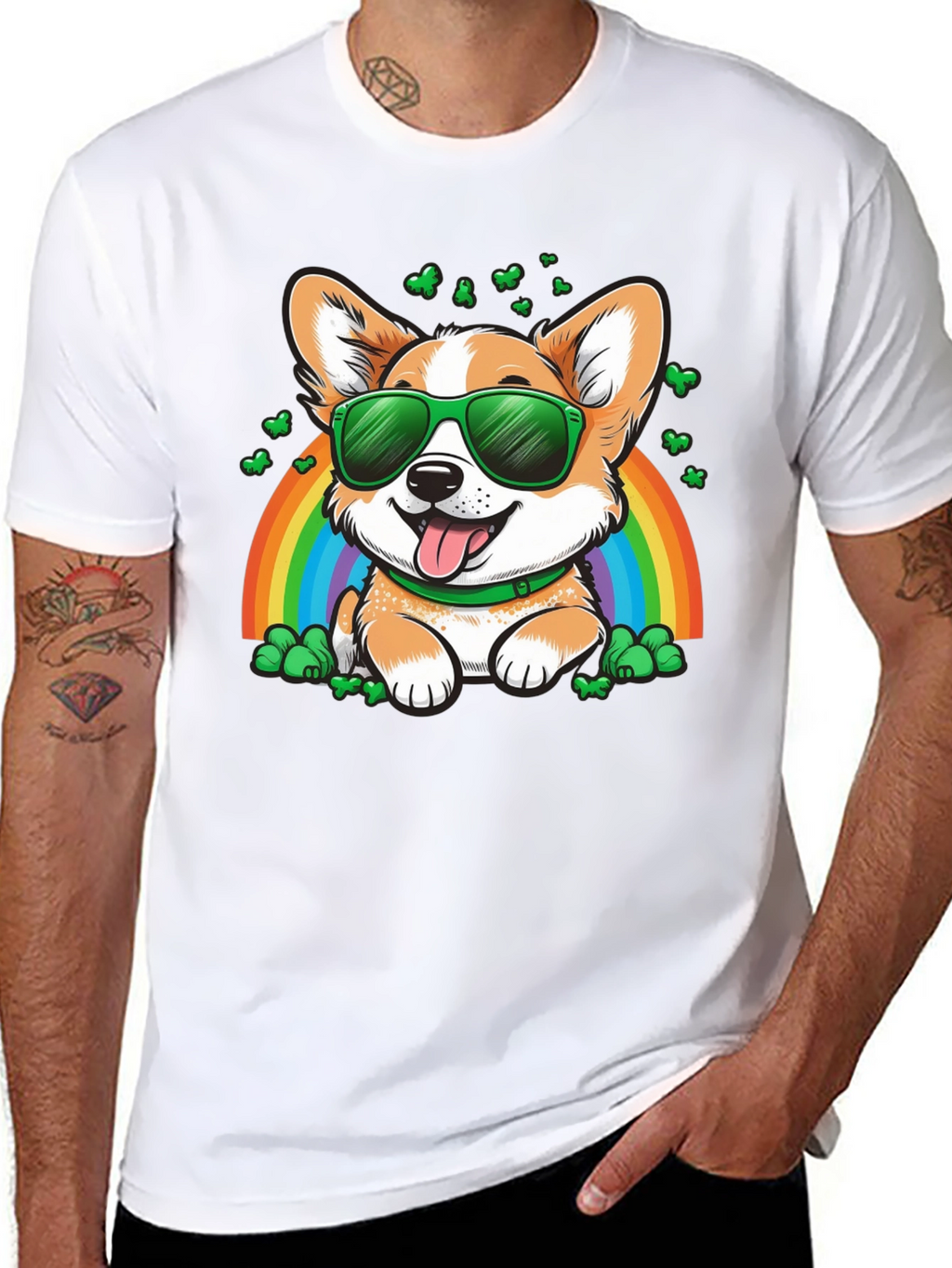 Corgi Rainbow St. Patricks Day T-Shirt
