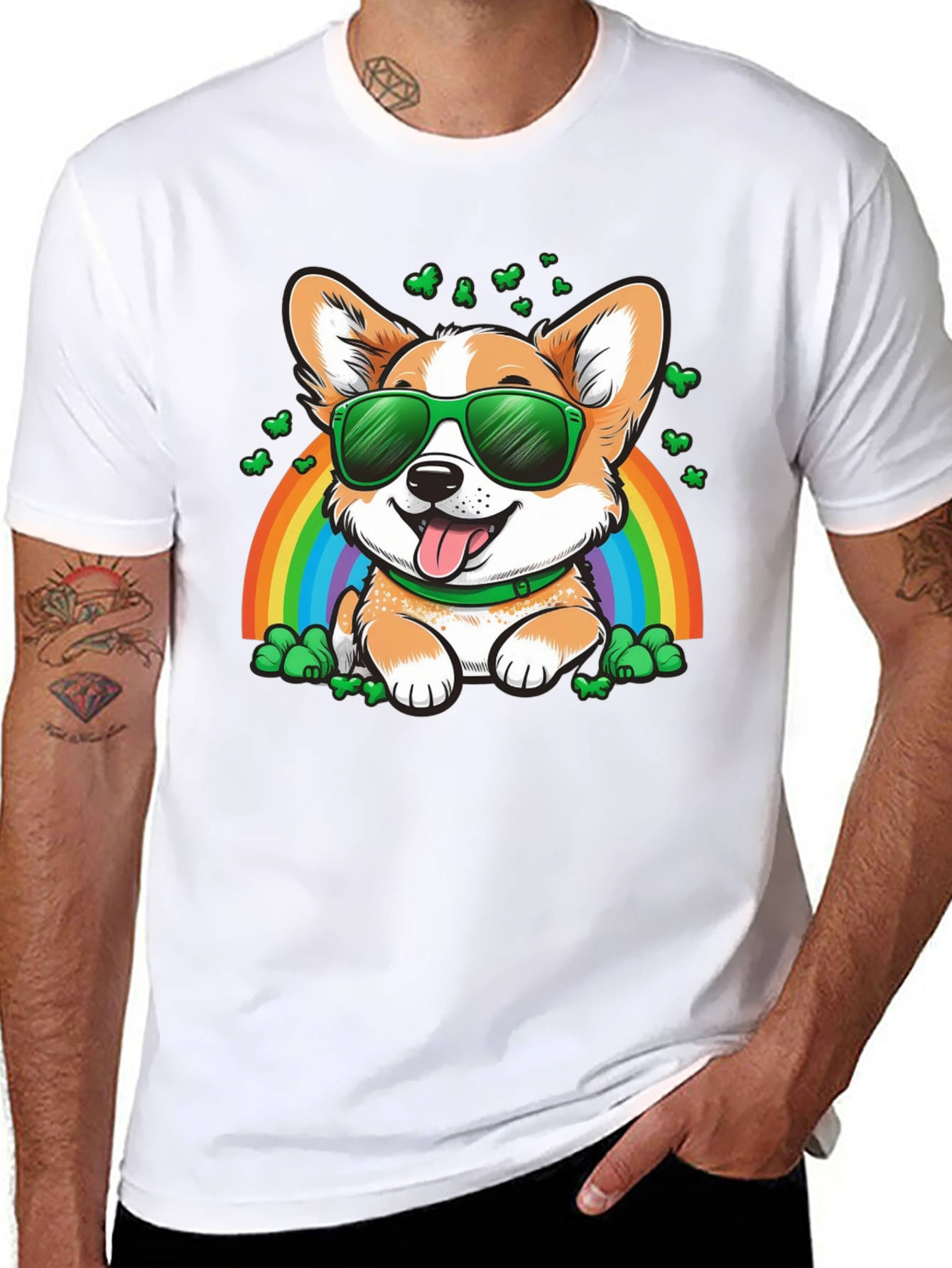 Corgi Rainbow St. Patricks Day T-Shirt