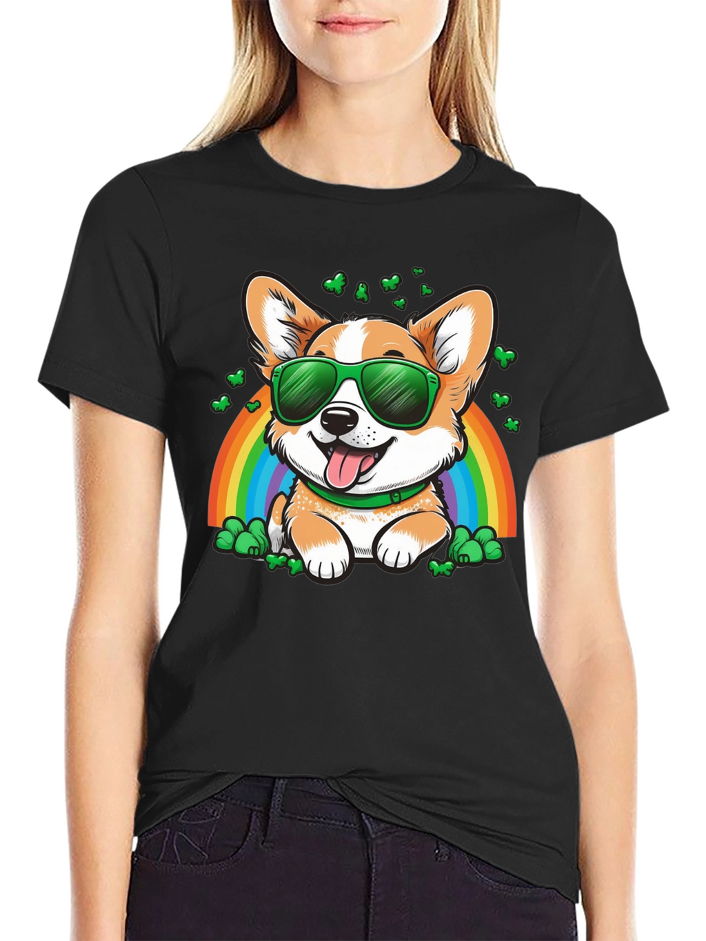 Corgi Rainbow St. Patricks Day T-Shirt