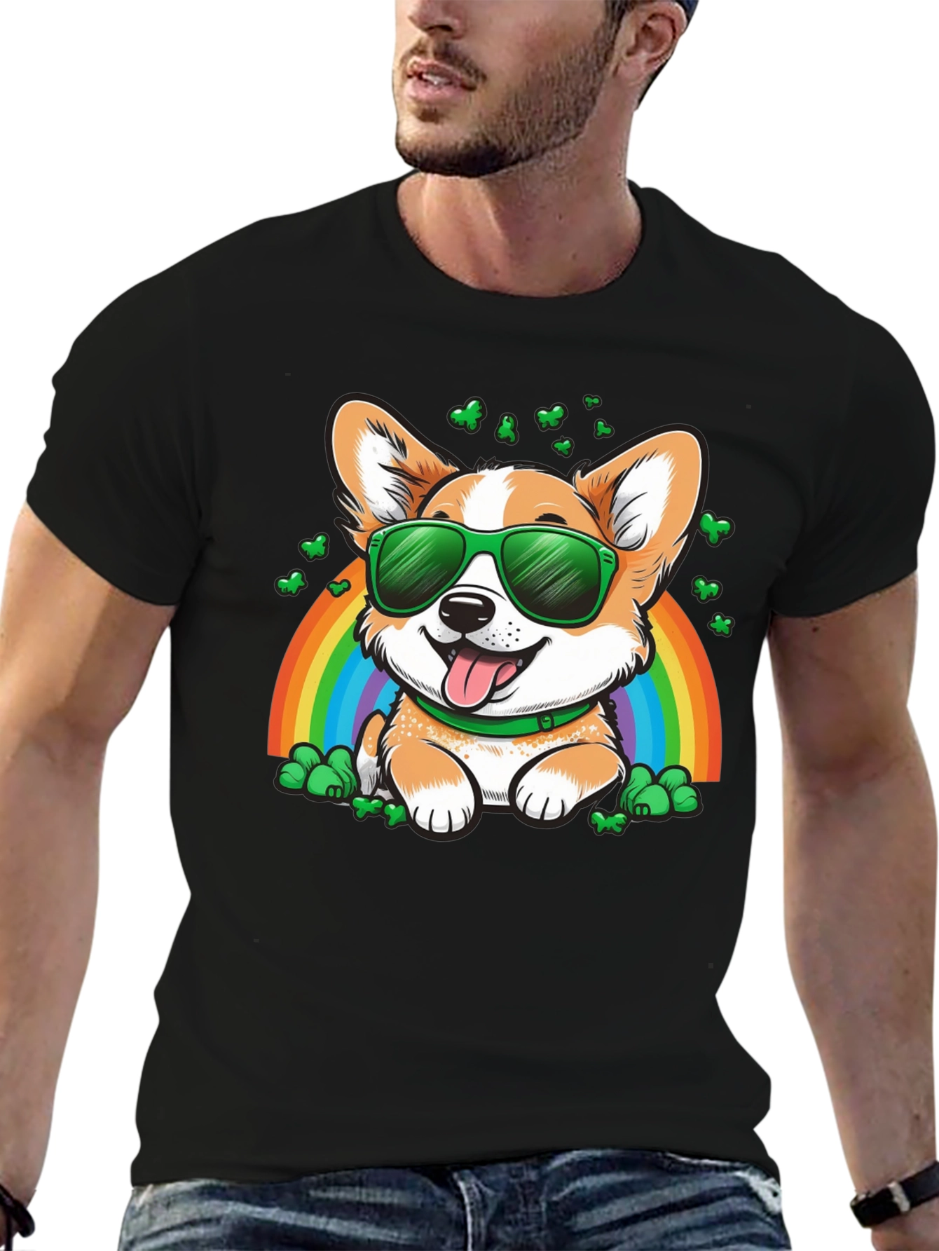 Corgi Rainbow St. Patricks Day T-Shirt