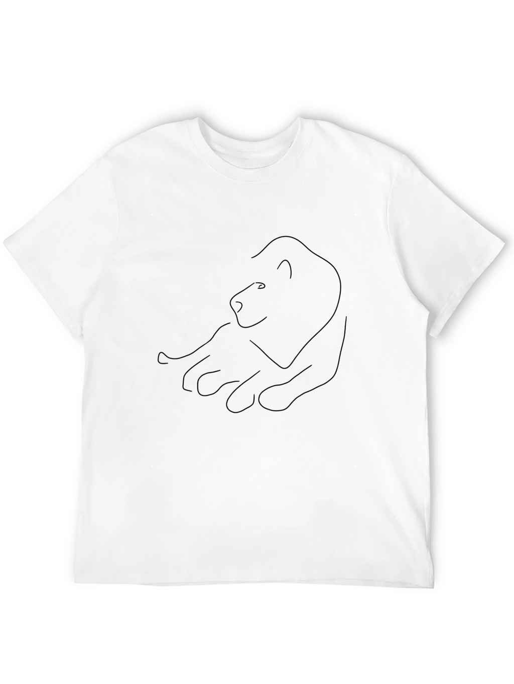 Minimalist Lion Outline Black Tee