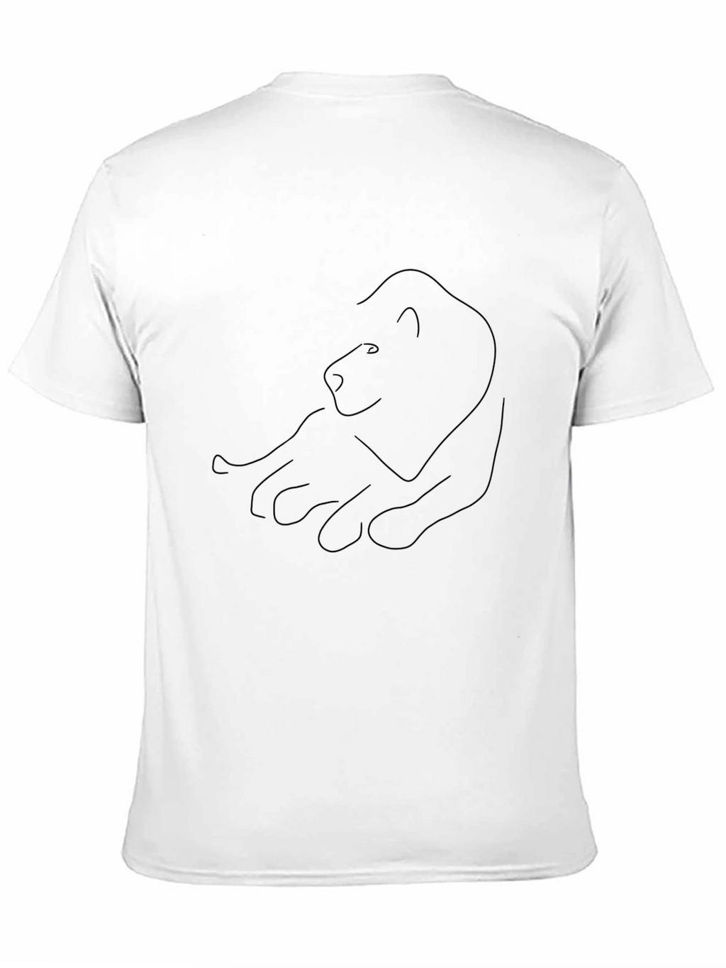 Minimalist Lion Outline Black Tee