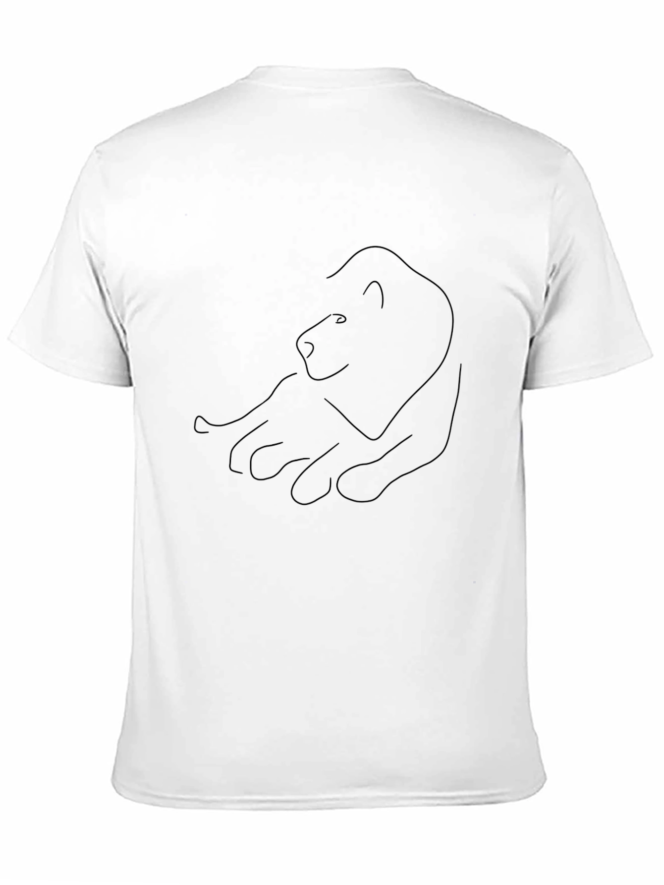 Minimalist Lion Outline Black Tee