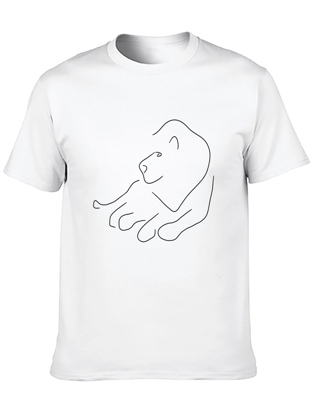 Minimalist Lion Outline Black Tee
