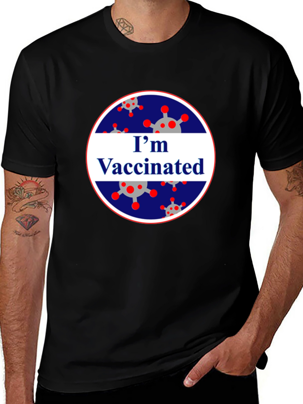 Im Vaccinated Black T-Shirt
