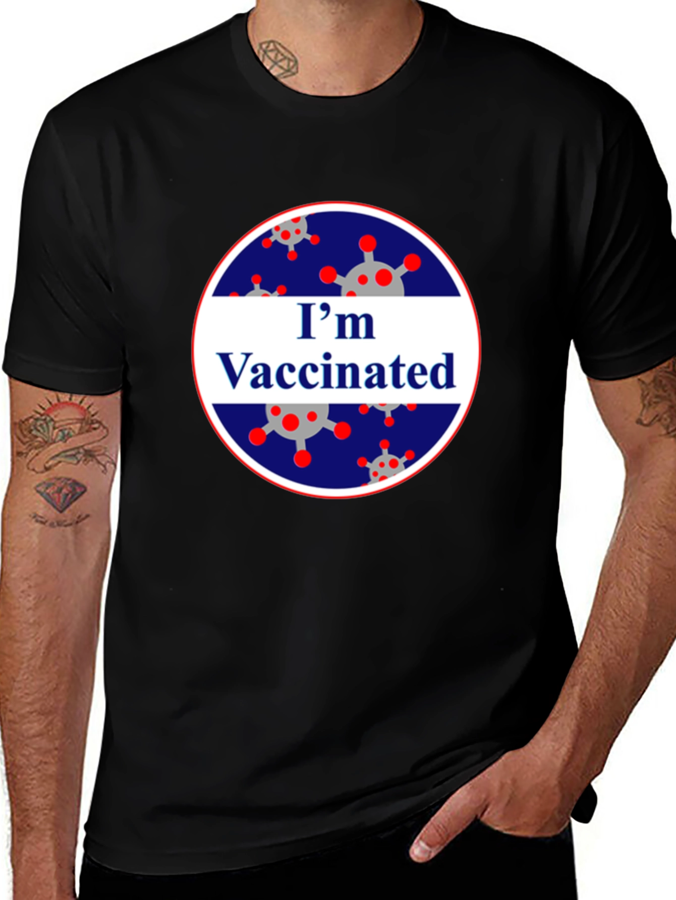 Im Vaccinated Black T-Shirt