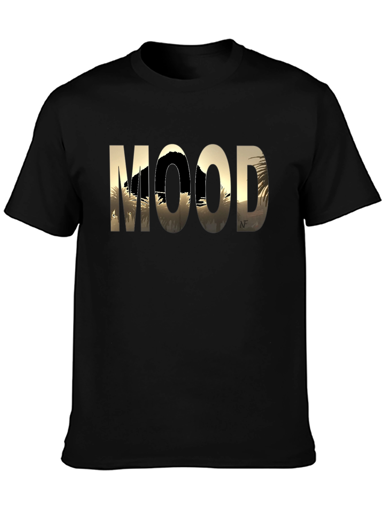 Mood Graphic Print Black T-Shirt