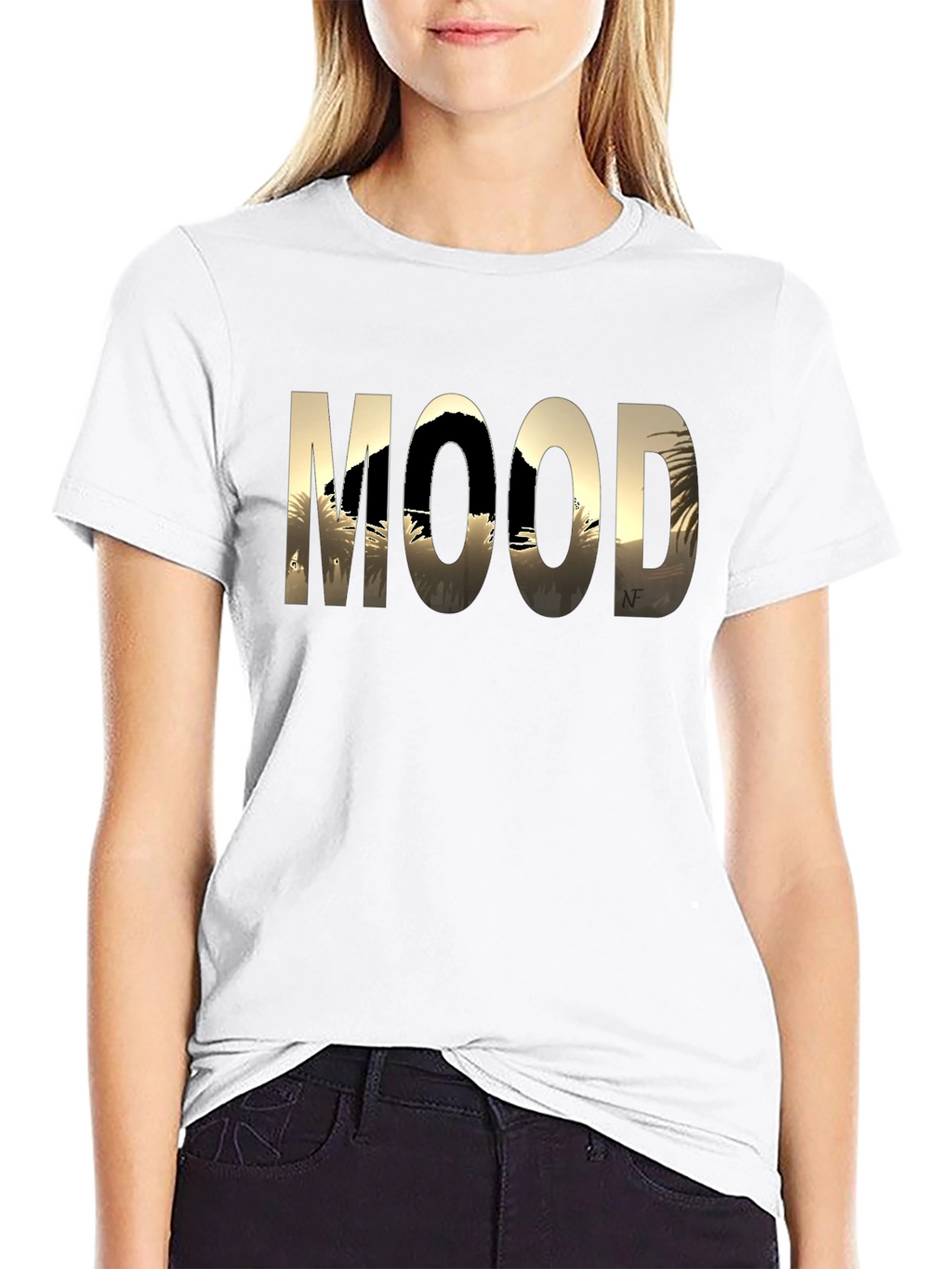 Mood Graphic Print Black T-Shirt