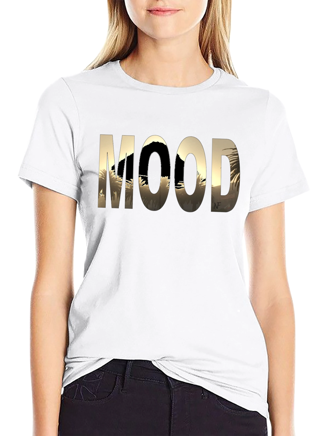 Mood Graphic Print Black T-Shirt