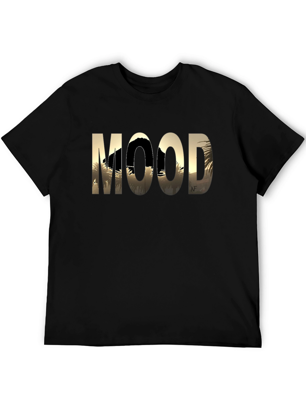 Mood Graphic Print Black T-Shirt