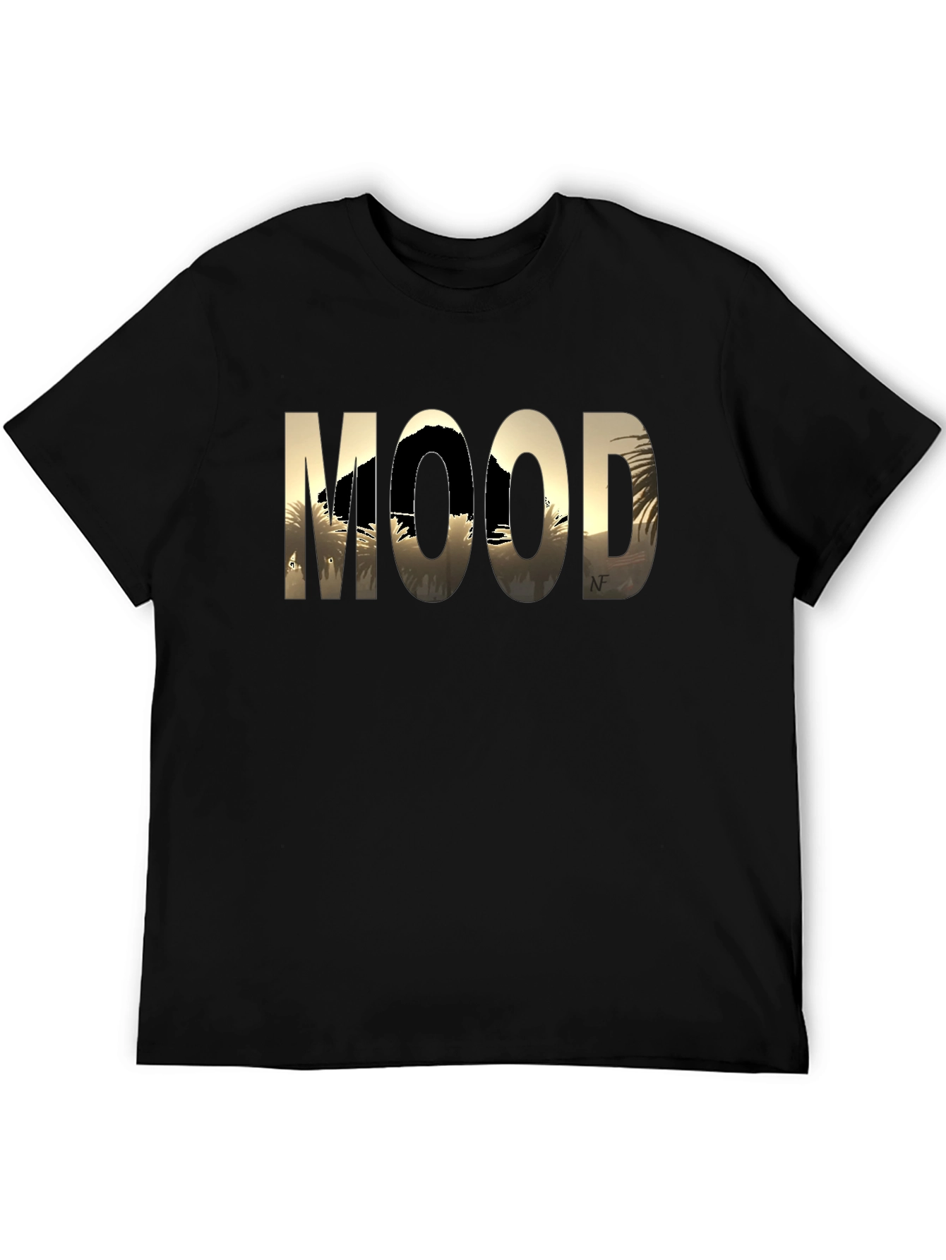 Mood Graphic Print Black T-Shirt