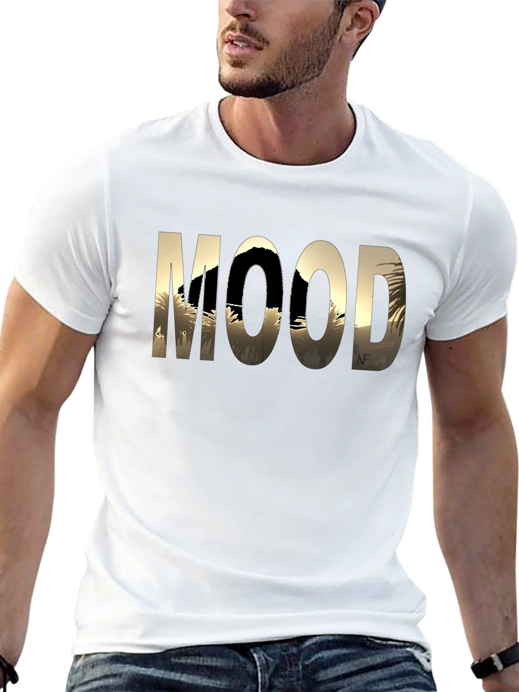 Mood Graphic Print Black T-Shirt