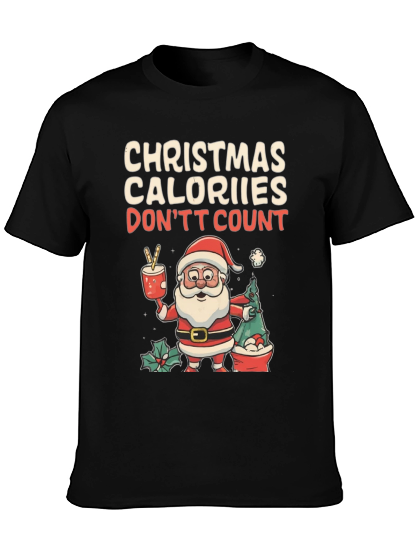 Christmas Calories T-Shirt Holiday Santa Tee