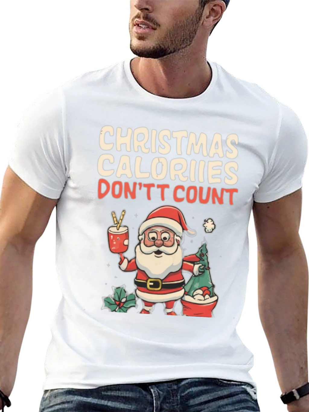 Christmas Calories T-Shirt Holiday Santa Tee