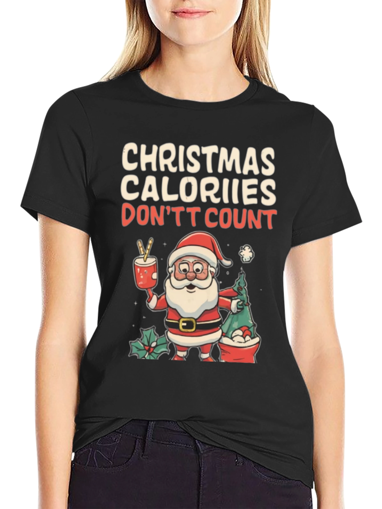 Christmas Calories T-Shirt Holiday Santa Tee